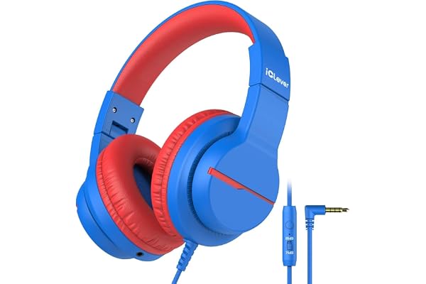 iClever HS19 Kids Headphones for School, Over-Ear for Toddler Boys Girls | SafeSound Tech, HD Mic Stereo Sound, Kids Headphon