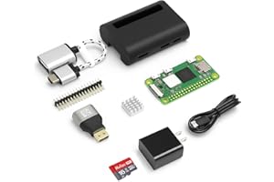 Pi Zero 2 W Starter Kit – 16GB Card, Power Supply, HDMI Adapter, OTG Cable, Case, Heatsink & GPIO Header – All-in-One Set for