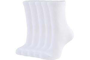 CLOSEMATE Womens Crew Socks Soft Comfortable Casual Breathable Calf Socks 5 Pairs