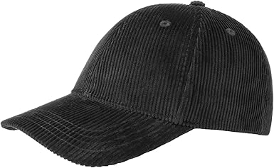 black corduroy baseball cap