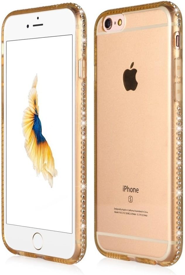iPhone 5 Case, wintekxu [Diamond edging] TPU bumper + [Crystal Clear] Clear back panel for iPhone 5 / iPhone 5s (gold)