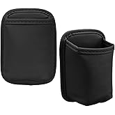 Tuxihapp 2PCS Large Cup Holder for Car Door - Clip On Vehicle Hanging Water Bottle Drink Holder Car Back Seat Pocket - Scratch-Resistant PU Leather Beverage Storage Organizer for Cars Trucks (Black)