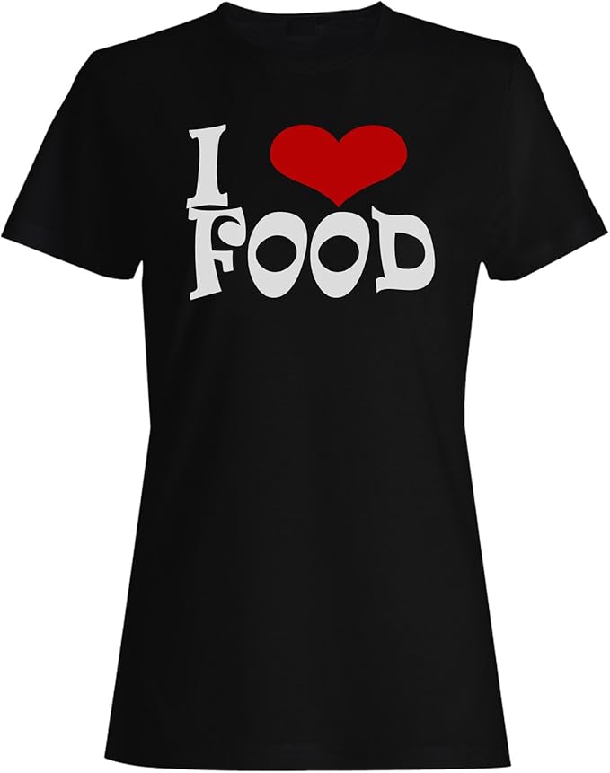 I love Food Novelty Ladies Tshirt q54f Amazon.co.uk Clothing