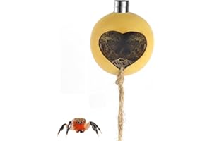 NANEEZOO Jumping Spider Hide, Magnetic Jumping Spider Habitat Made of Natural Gourd, Handmade Spider Hideout Enclosure Accessories, Cute Decoration for Jumping Spider Enclosure