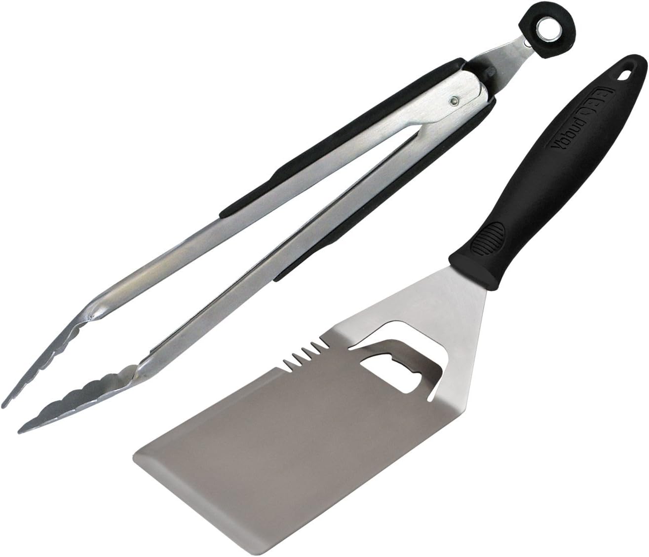 BBQ Buddy2 Piece Barbecue Tool Set - Stainless Steel Spatula & BBQ Tongs