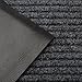 2 Pack - Ribbed Indoor Outdoor Rug for Entrance, Floor Mat with Shoe Scraper & Rubber Backing for All Weather, Entryway Rug for High Traffic Areas, 20