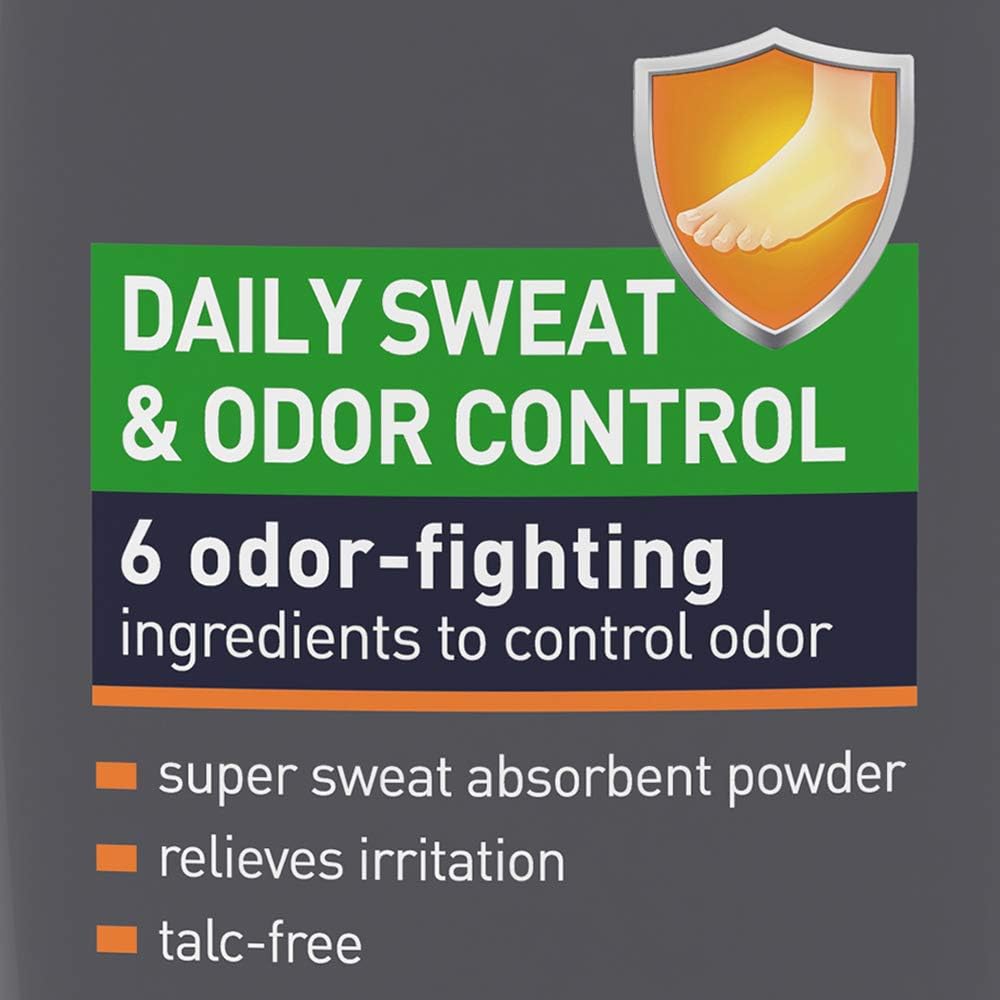 Lotrimin Daily Sweat & Odor Control Medicated Foot Powder, Topical Starch Skin Protectant, 6 Odor-Fighting Ingredients to Control Odor, 6.25 Ounce (177 Grams) Bottle: Health & Personal Care