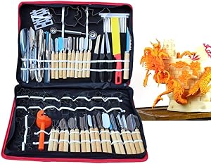 WUPYI 80pcs Kitchen Carving Tools Kit,Portable Vegetable Fruit Food Peeling Carving Tools Kit Culinary Carving Tool Set Fruit Veg Garnishing Making for Chef DIY with Carry Box