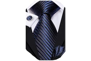 Dubulle Mens Paisley Floral Silk Tie for Men Striped Necktie and Pocket Square Cufflinks Set Wedding Business