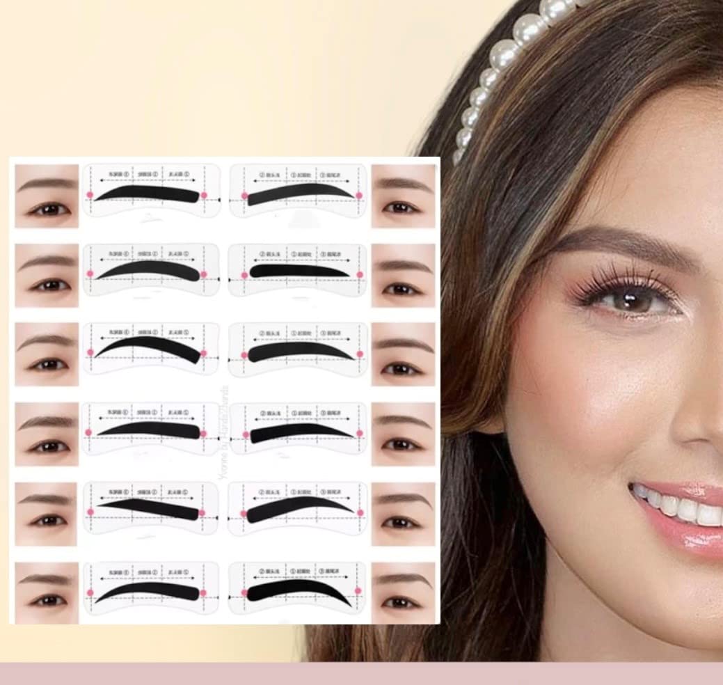 Photo 1 of 12 STYLE/SHAPE SELF ADHESIVE EYEBROWS STENCIL - 26 pcs pads x 2 eyebrows stencil on every pad.