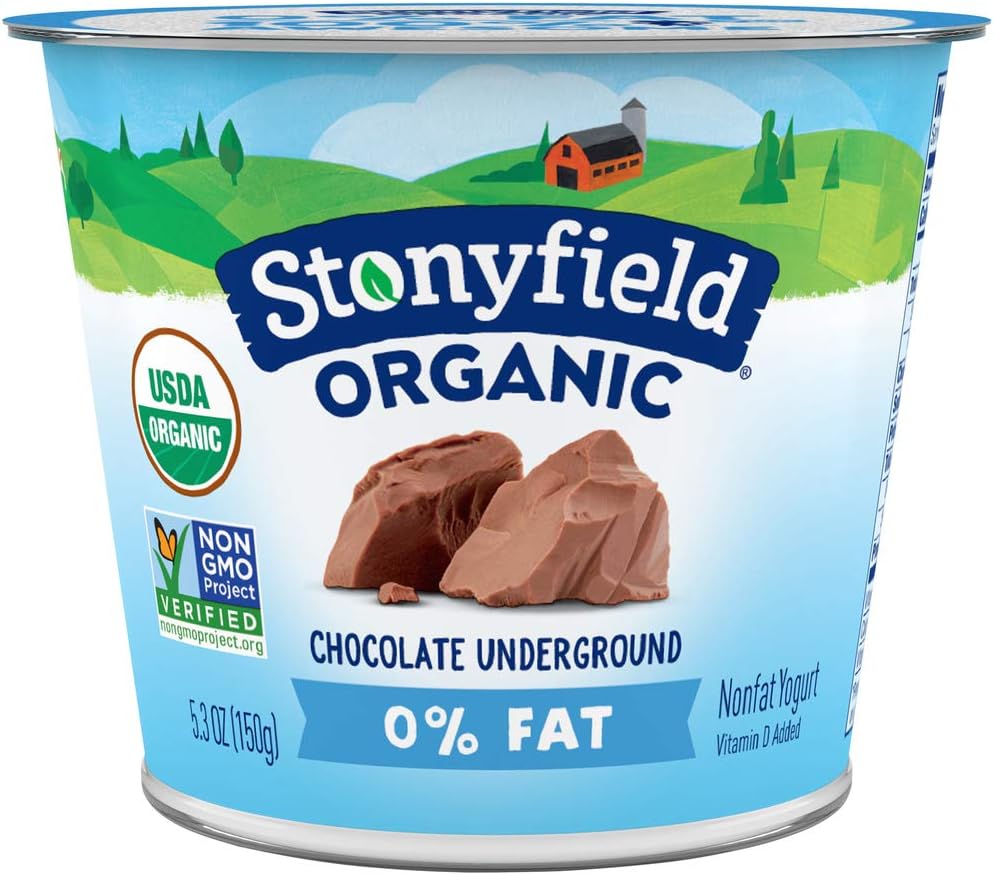Stonyfield Organic Nonfat Chocolate Underground Yogurt 5.3 oz. Cup