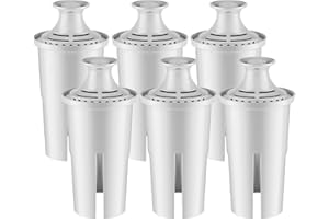 CELLER KELIY Replacement for Brita Water Filter Pitchers Dispensers, Classic 35557, Ob03, Mavea 107007, Pitchers Grand, Lake, Capri, Wave Lasts Two Months or 40 Gallons (6 Count Pack Of)