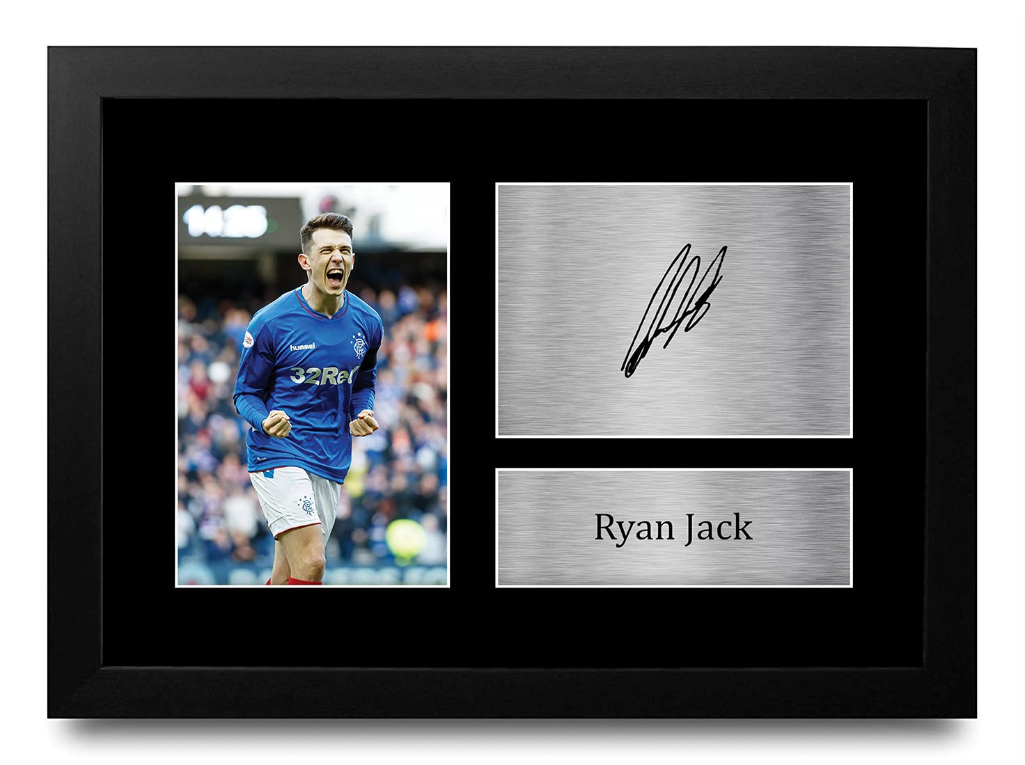 HWC Trading FR A4 Ryan Jack Rangers Gifts Printed Signed Autograph Picture for Football Fans and Supporters - A4 Framed
