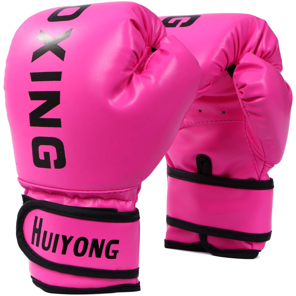 HUINING Kids Boxing Gloves, Punch Mitts MMA Gloves PU Cartoon Sparring Dajn Training Gloves, 4OZ, for Age 3-12 Years (Boxing Pink)