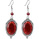 Gothic Earrings for Women,Vintage Red Black Crystal Cameo Vampire Earring Punk Style Bloody Earrings Halloween Mystic Witch Jewelry Accessories