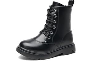 kkdom Kid Boys Girls Ankle Boots Combat Boots Winter Snow Boots Lace-up Waterproof Warmth Shoes