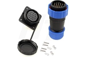 HANGTON CONNECT HangTon HE29 19 Pin Waterproof Connector Industrial Power Plastic IP68 Circular Male Female Plug Panel Socket 4-Screw (19 pin 5A 250V)