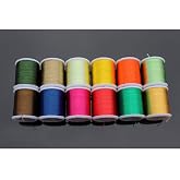 Tigofly 12 pcs Fly Tying Floss Thread 150D Silky Yarns Fly Tying Materials | 24 Colors, 40 Yards Length, Salmon Trout Fly Fishing, Fly Tying Line
