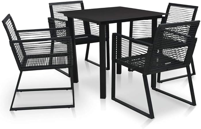 Tidyard Garden Furniture Set 4 6 People Pvc Rattan Balcony Furniture Set Dining Set Garden Table With Chairs Garden Set Garden Set Patio Furniture 5 Pieces Amazon De Kuche Haushalt