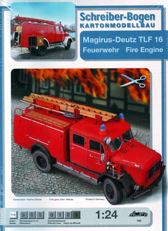 Amazon Com Aue Verlag Schreiber Bogen Card Modelling Magirus Deutz Tlf 16 Firetruck Home Kitchen