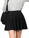 MBJ WB2382 Women's Casual Mini Flared Plain Pleated