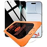 OMOTON Privacy Screen Protector for iPhone Air [Zero Failure Application], Tempered Glass for iPhone 17 Air with 9H+ Hardness & 12FT Military Grade Shatterproof, 100% Anti-Spy, Full Coverage Protection, 2 Pack