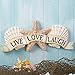 Collections Etc Inspirational Live Laugh Love Coastal Seashell Wall Art, Beige