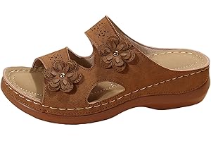 WILLISOS Orthopedic Sandals for Women Dressy Summer Comfortable Walking Sandals with Arch Support Platform Wedge Slides Shoes