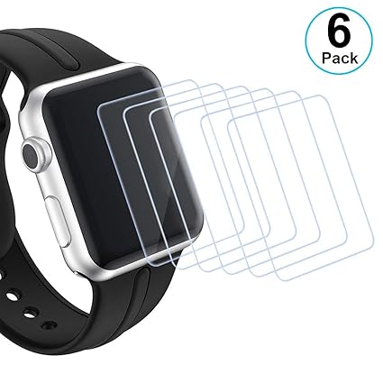 Qianyou Protector de pantalla, 6 PCS Apple Watch 38 mm 42 mm ...