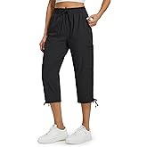 Libin Women's Hiking Capri Pants Quick Dry Cargo Pockets Pants Lightweight Cropped Summer Pant for Travel Casual