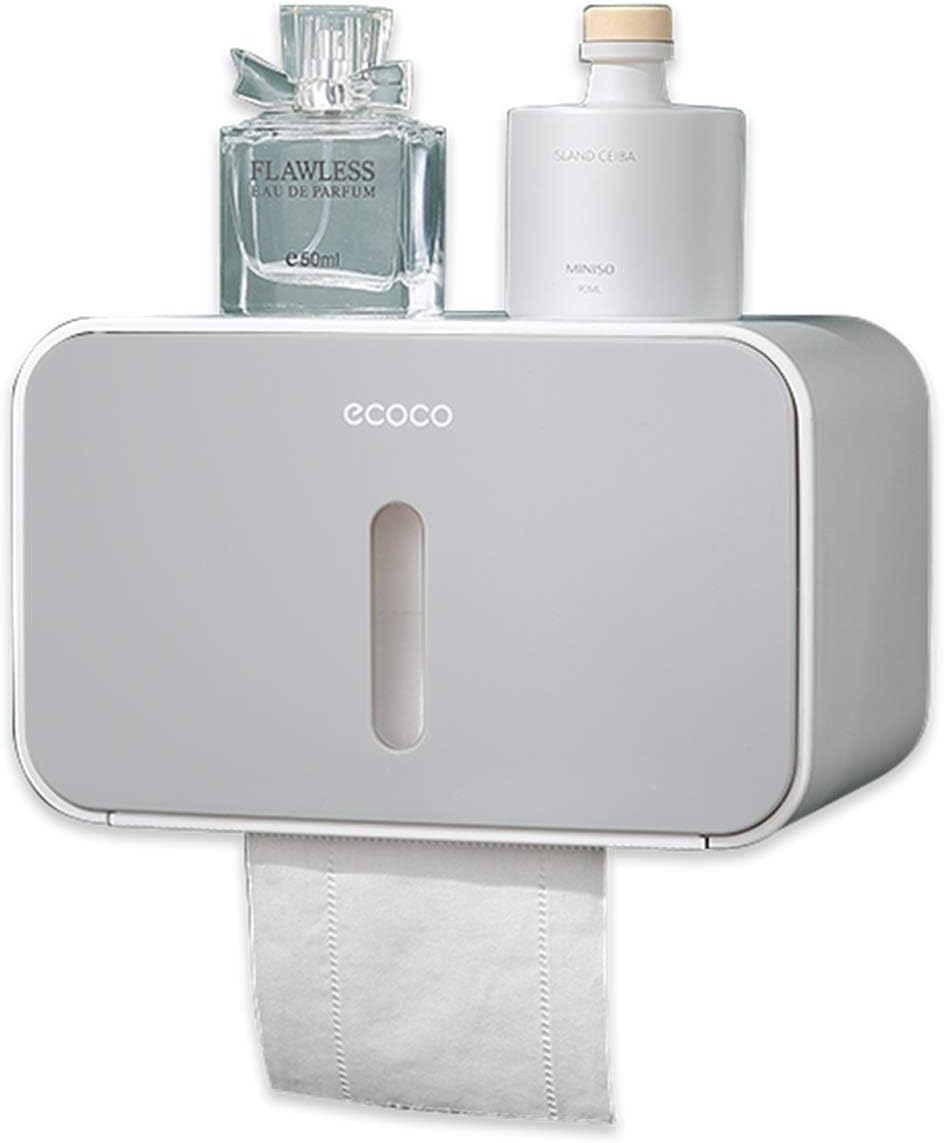 Meiyijia Wall-Mounted Toilet Paper Holder with Storage Shelf