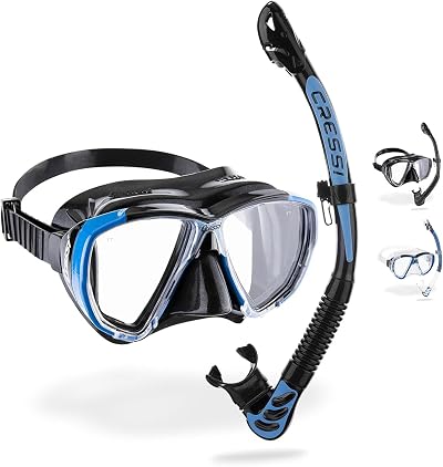 Cressi Big Eyes Alpha Ultra Dry Combo Mask Snorkel Black Azure One Size