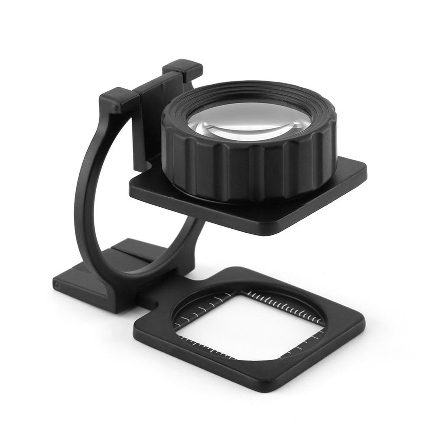 Yosoo 15X Portable Foldable Magnifier Stand Magnifying Glass Lens Loupe Measure Scale