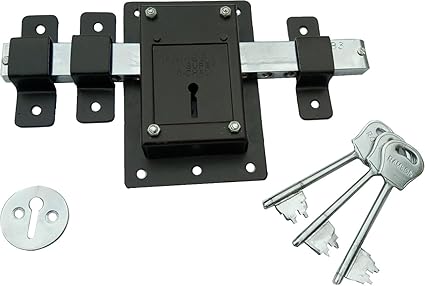 Ramson 10 Chal Iron Door Lock with 3 Keys for High Security,Operated from Both Side of The Door (Brown Universal)