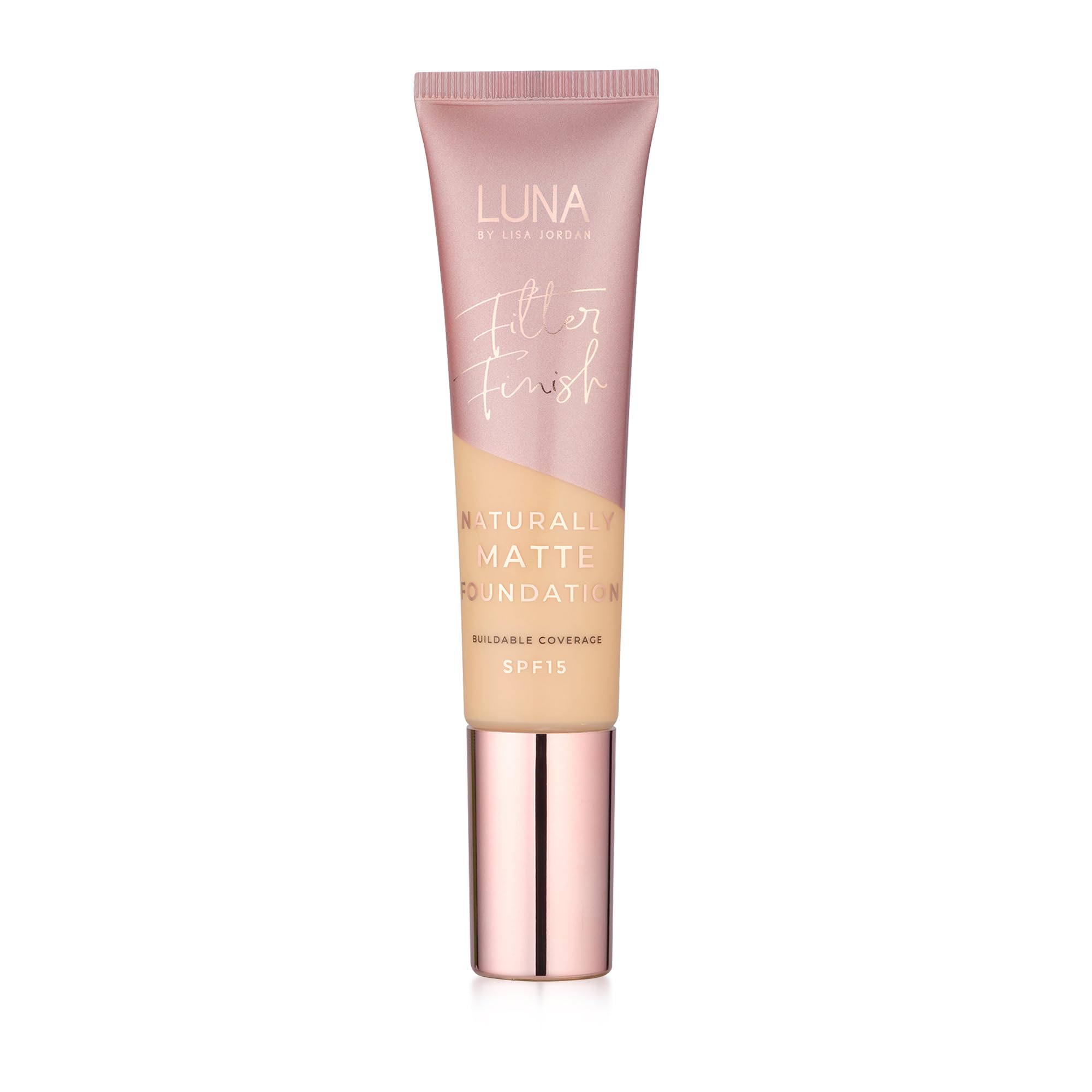 LUNA Matte Foundation in FAIR Shade - Contains Vitamin E and SPF15 - Oil-Free Face Foundations with Neutral Undertone - Suitable for Oily and Sensitive Skin