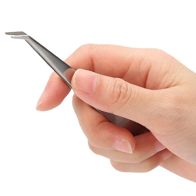 Eyelash Extension Tweezers, Stainless Steel Natural Looking Eyelash