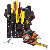 Klein Tools 5300 Electrician Tool Set, Includes 4 Screwdrivers, 4 Pliers, Tape Measure, Wire Stripper, Tool Pouch and Belt, 1