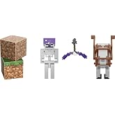 Mattel Minecraft Skeleton Craft-a-Block 2-Pk, Action Figures &amp; Toys to Create, Explore and Survive, Authentic Pixelated Designs, Collectible Gifts for Kids Age 6 Years and Older