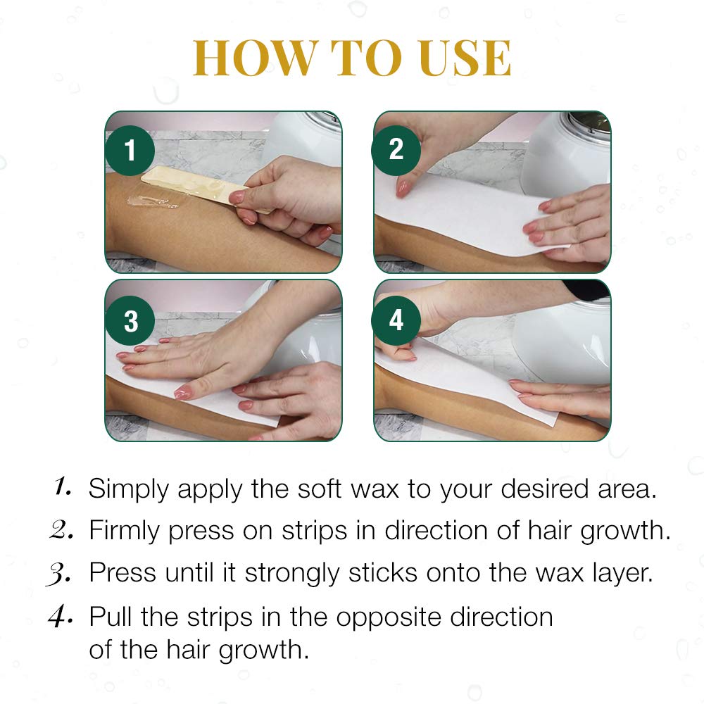Clean + Easy Medium Cloth Strips for Hair Removal, Wax Strips For Legs & Bikini Waxing, Mess-free and Ready-to-Use, For Salon and At-Home Treatment, for all Skin Types, Pre-cut 1 1/4