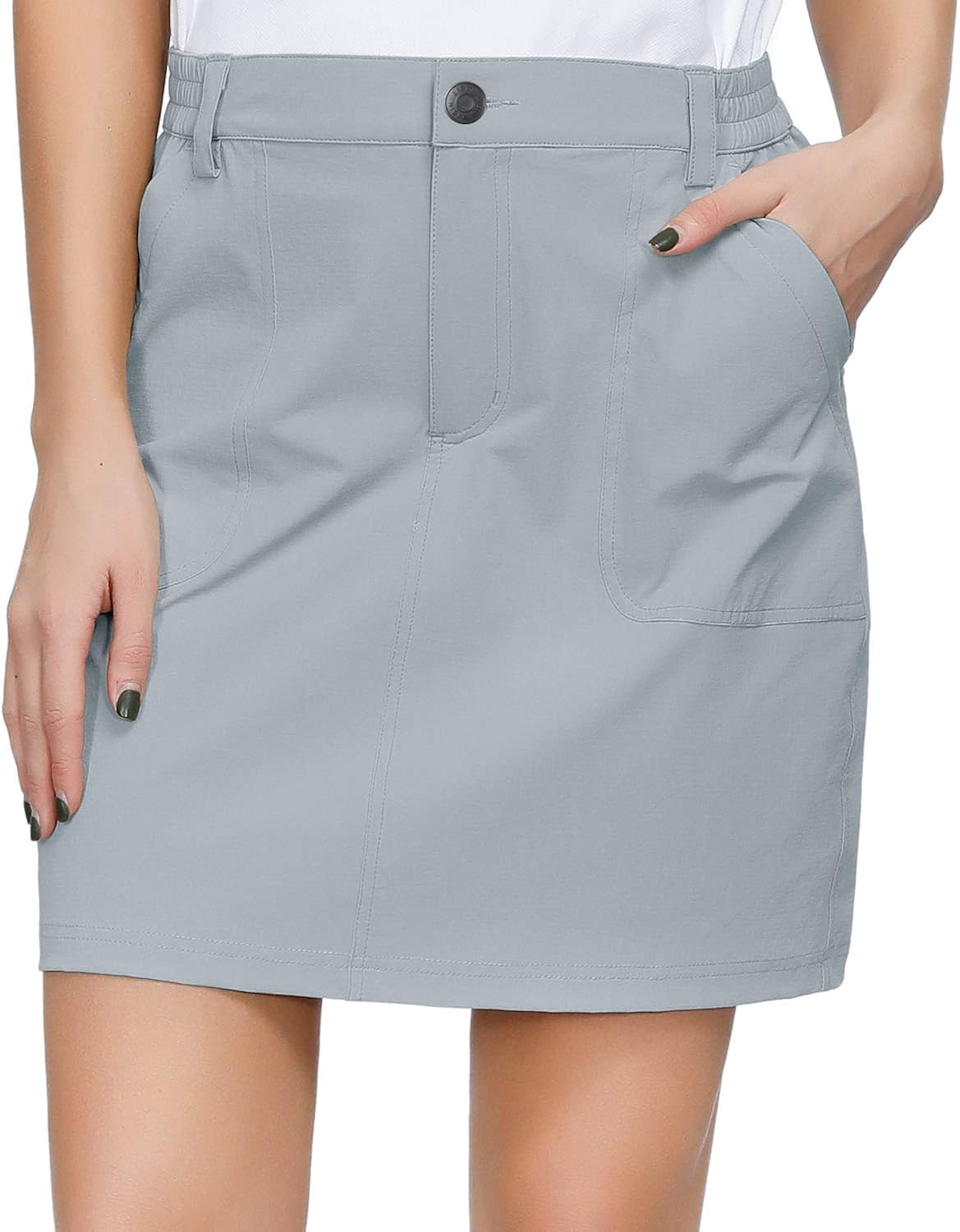 Libin Women's Outdoor Skort Golf Skort Casual Skort Skirt with 4 Zip Pockets UPF 50 Quick Dry Active Hiking: Clothing
