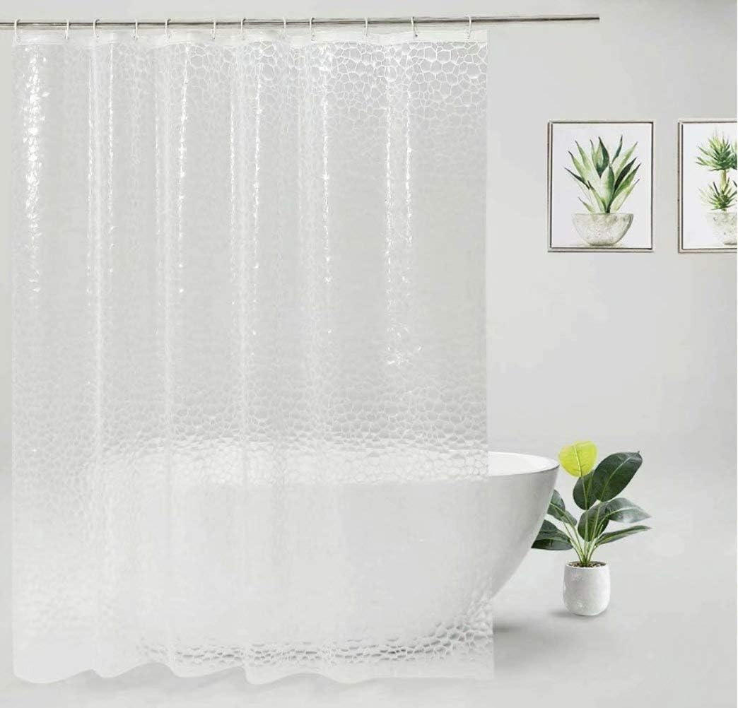 Neecan 3D Clear Bubbles, ClearStone Shower Curtain Liner Clear Strongest 10 Gauge Heavy Duty