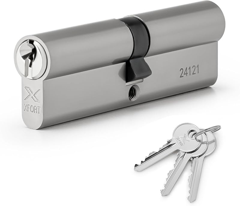 XFORT Chrome 50/50 Euro Cylinder Lock 100mm 6 Pin UPVC Door Lock Barrel