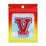 Iron on Letter V Chenille Patches for Backpacks, 2