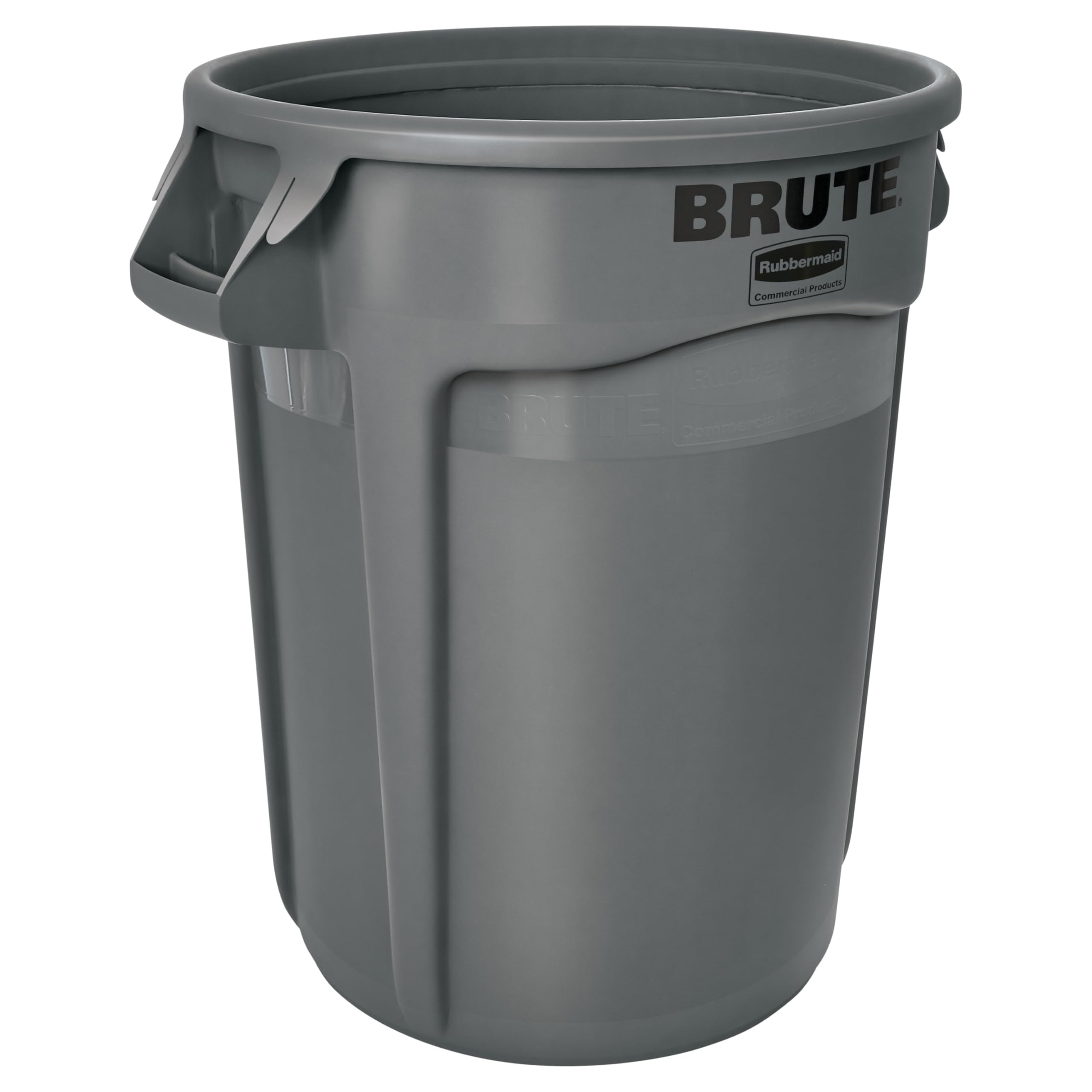 Rubbermaid Commercial Products BRUTE Round Rubbish Bin 121 L Grey – Heavy-Duty Bin with Venting Channels for Home, Garage, Construction Sites, Outdoors and Driveway – FG263200GRAY