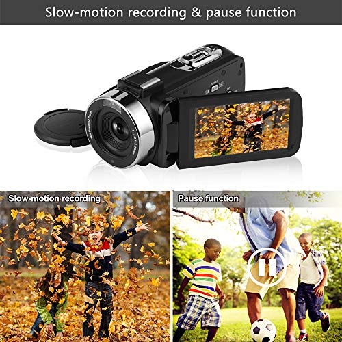 Digital Video Camera WiFi Camcorder Full HD 1080P 30FPS 16X Digital Zoom Vlogging Camera with Microphone 3.00 Rotatable Touch Screen Support Remote Control Time-Lapse Photography