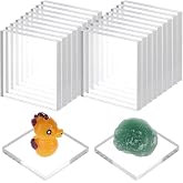 FINGERINSPIRE 20PCS Square Acrylic Display Bases 1.57 Inch Clear Acrylic Display Pedestals Transparent Miniature Block Stands for Collectibles Figures Models Jewelry Art Pieces Retail Product Showcase