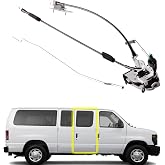 Side Hinged Door Latch Assembly compatible for Ford E150 E250 E350 RH Side Door Lock Latch with Cable&amp;Rod