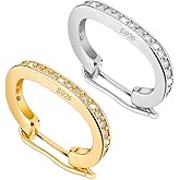 PH PandaHall 2pcs 925 Sterling Silver Enhancer Clasps, Cubic Zirconia Clasps Jewelry Clasps Connector Bracelet Clasp Pendant Spring Clasps for Jewelry Findings Crafts Making, Golden/Silver