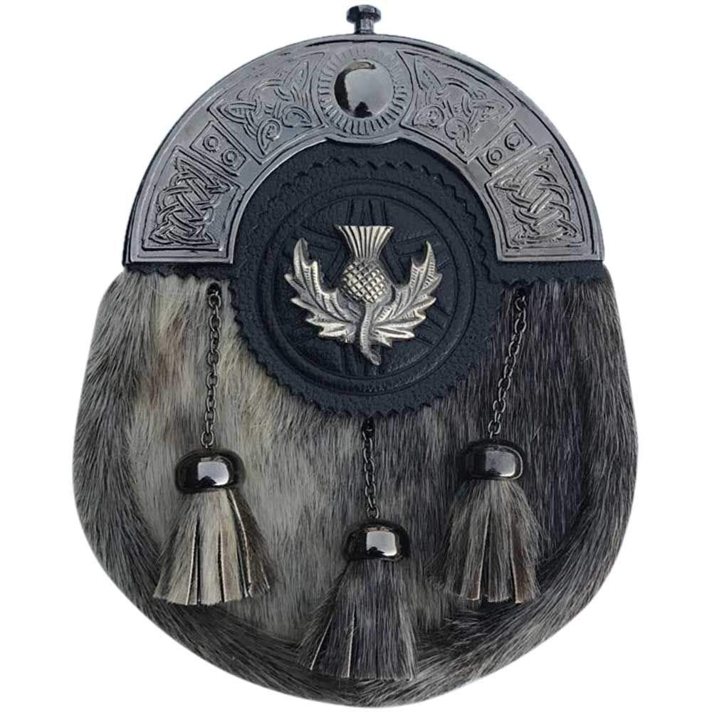 Tidoneam Scottish Kilt Sporran Thistle Badge Antique Finish/Mens Kilt Sporran