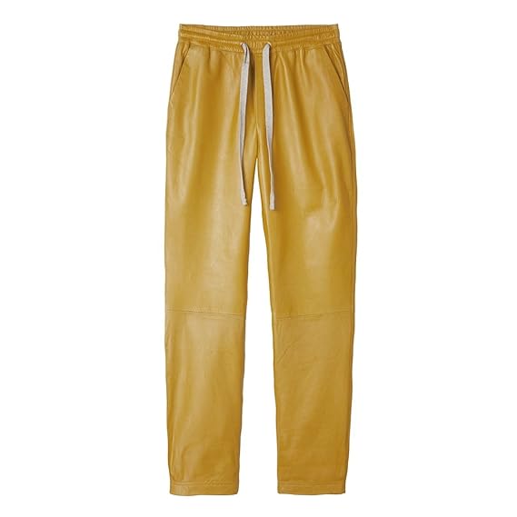 10 Days Leder Jogginghose gelb